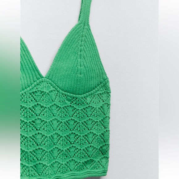 Zara green crochet top - Picture 6 of 8